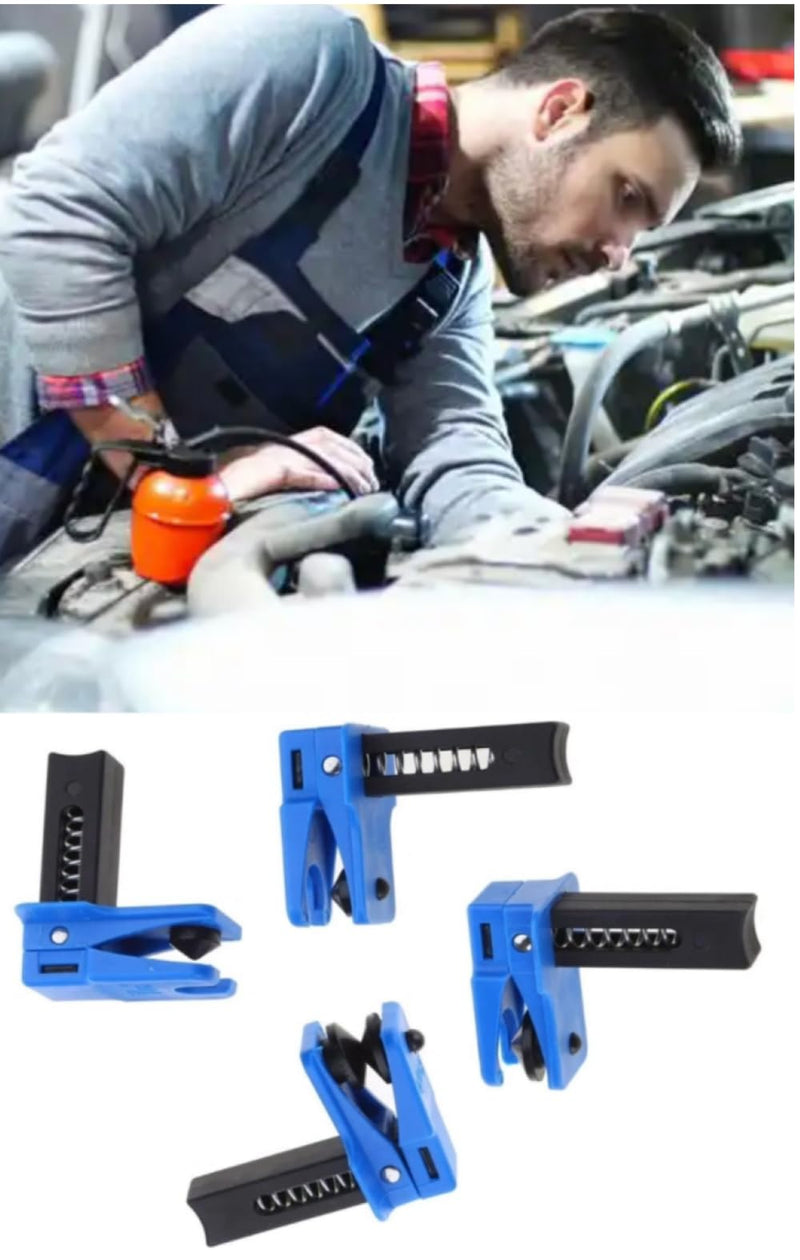 4PCS brake line clamp，auto brake fluid line plug，brake line plug，line lock kit for brakes，Oil Tool Brake Tubing to Prevent Oil Spills，Universal for Most Cars (Blue)