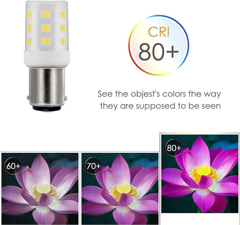 1076 1142 1004 90 LED Light Bulbs, BA15D Double Contact Bayonet Base for Marine Navigation Anchor Stern Lights RV Camper Trailer Motorhome 10-40VDC 2W Cool White 2-Pack 1142 2W 2-Pack