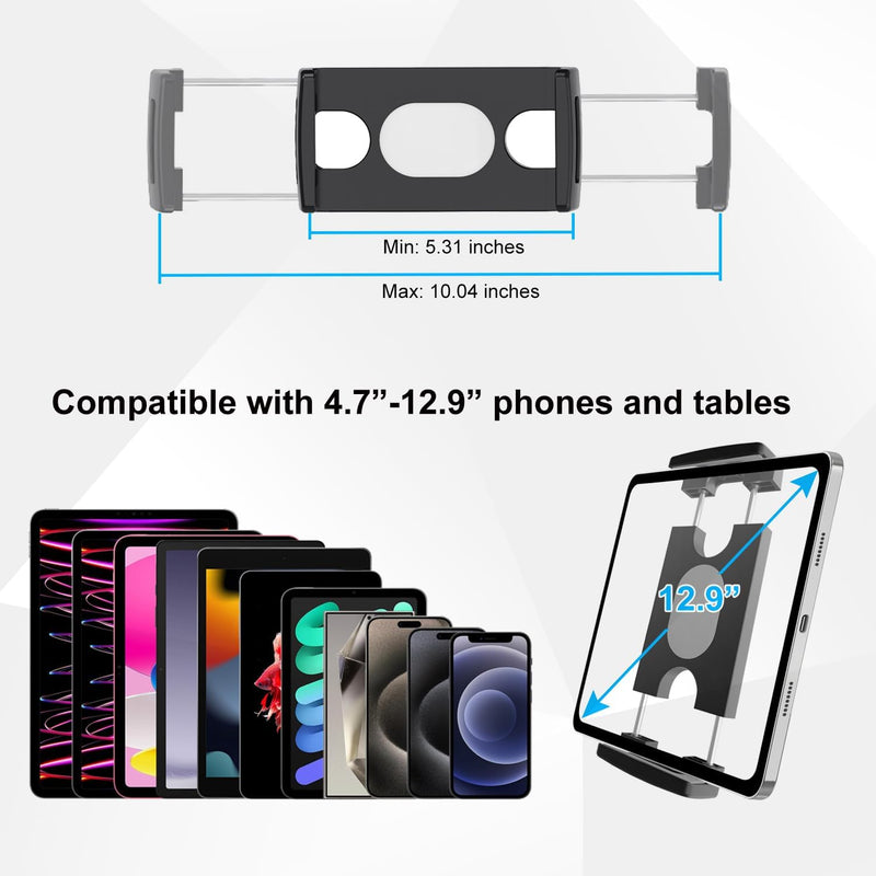 Tablet Holder for Desk, 21 Inch Gooseneck Tablet Holder iPad Desk Holder for Table/Bed/Lectern/Kitchen Fits for iPad mini/Air/Pro, Kindle Fire, Galaxy Tabs and All 4.7-12.9" Tablets Phones