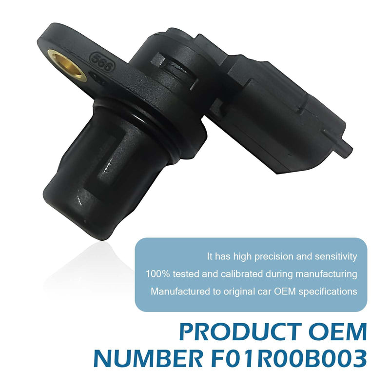 Car Camshaft Position Sensor, Standard Replacement Number F01R00B003, Engine System Sensor with Sealing Ring, for EPC Fault Light and Weak Start, Compatible with Chery 11-19 1.6L-L4 (Black)