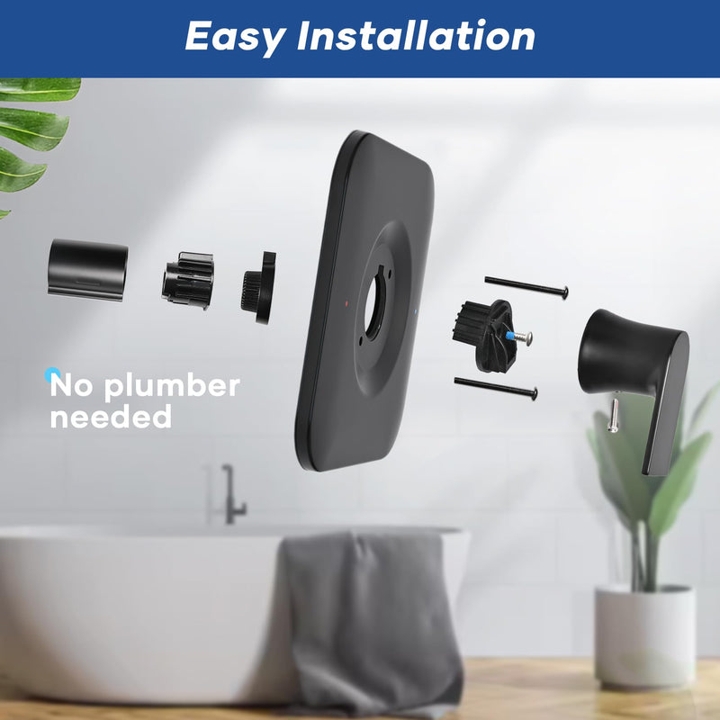 Black Shower Handle Replacement for Moen T2471BL Genta LX collection,Pressure-Balancing Shower Lever Handle, Posi-Temp Valve Shower Trim Kit Matte Black,Square(Valve& Catridge Not Inclued)