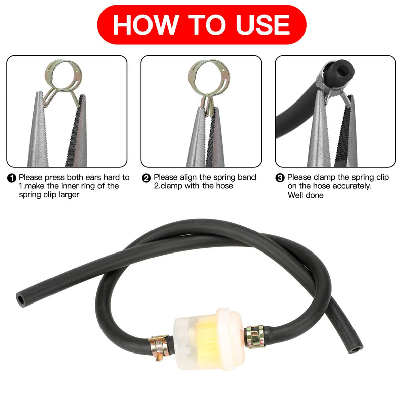 GREHUA Dirt Bike Gas Line with Filter Compatible with GY6 50cc 90cc 110cc 150cc 139QMB 157QMJ Taotao SSR Trailmaster 150 XRS Go Kart ATV Motorcycle Pitbike Scooter Moped Quad Buggy Parts Black