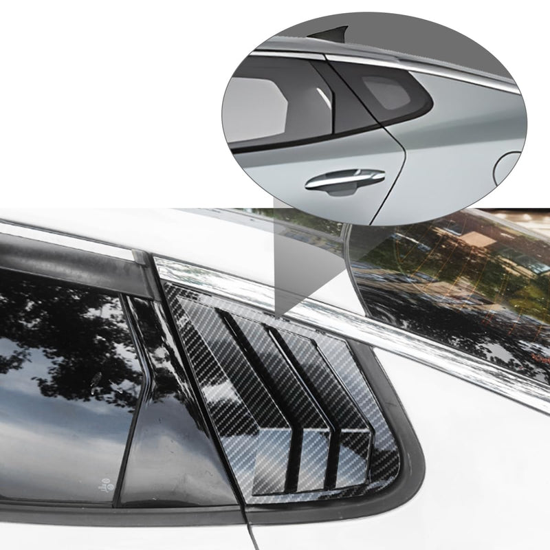 for Kia K5 Optima 2016-2020 Exterior Accessories Sporty Car Rear Side Window Louvers Air Vent Scoop Shades Cover Trim Blinds 2PCS(Carbon Fiber)