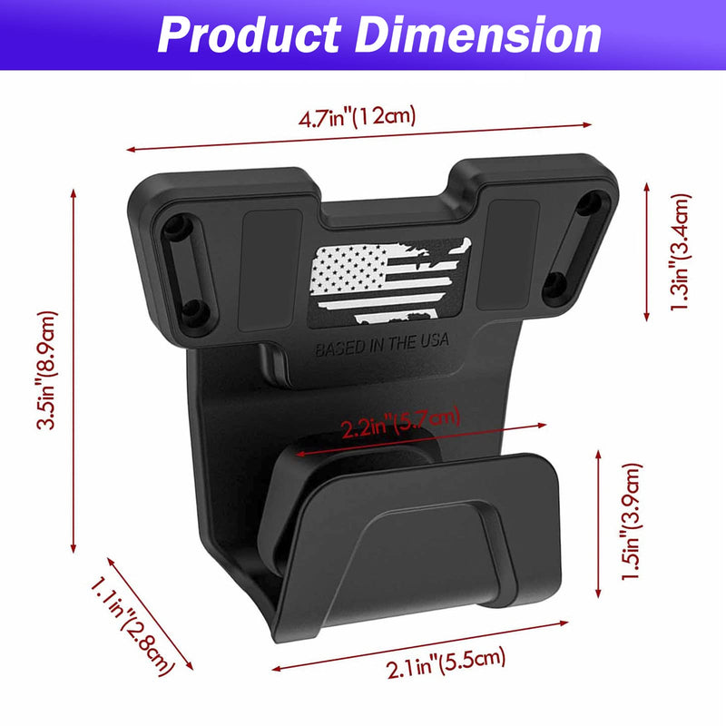 Upgrade Gun Magnet Mount with Safety Trigger Guard Protection for Most Guns, Magnetic Gun Holder Easy Conceal for Car, Safe, Vehicle, Desks, Walls, Handgun Rifle Shotgun, Revolver Magnetic Gun Mount - 2 PACK