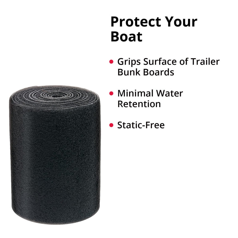 SeaSense: Boat Trailer Bunk Carpet - Cut for Custom Fit - Weatherproof Marine Carpet Material, Durable & Static Free – Charcoal 12 in x 12 ft