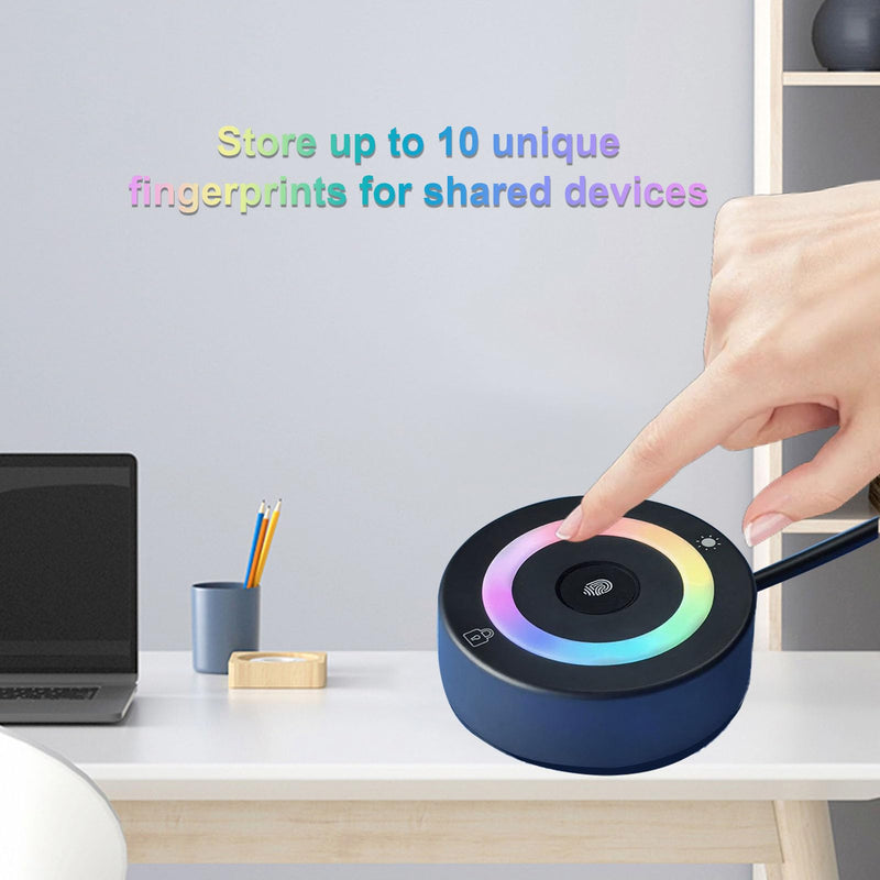 XUMIUZIY USB Fingerprint Reader for Wins 10/11 Hello, Biometric Fingerprint Scanner PC Dongle for Password F Ree and File Encryption, 360 Touch & Fast Matching, for PC Laptop