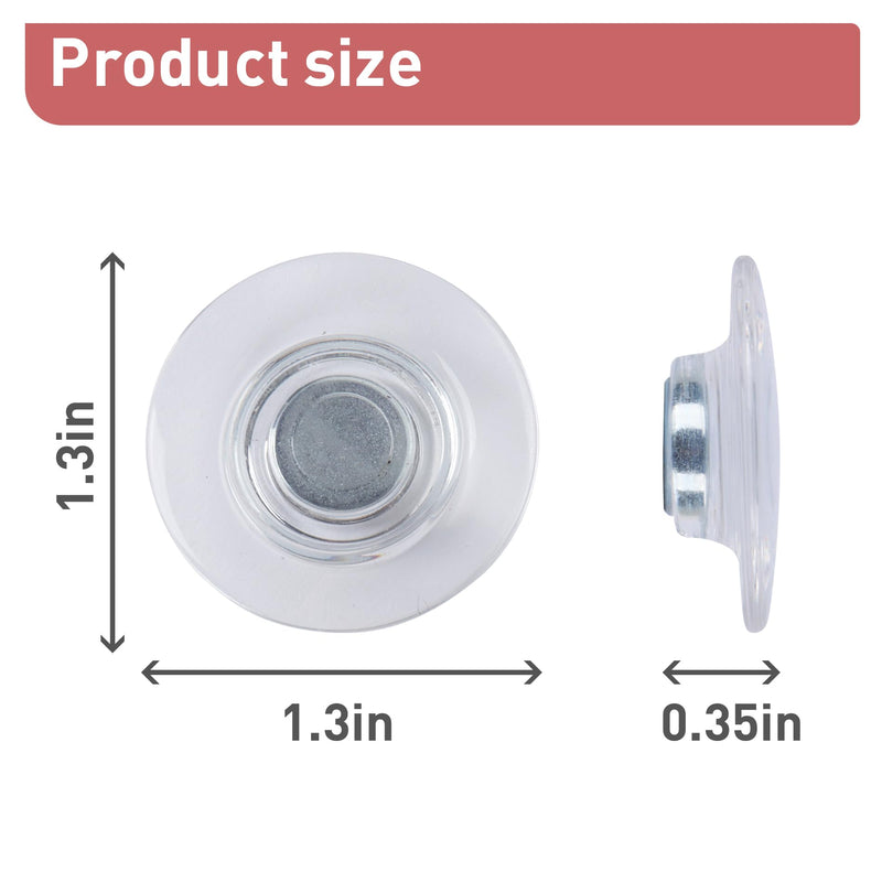 TOWON Rare Earth Magnets Large, Strong Magnets for Glass Whiteboard and Dry Erase Board, 36 Pieces Round Clear Transparent 36