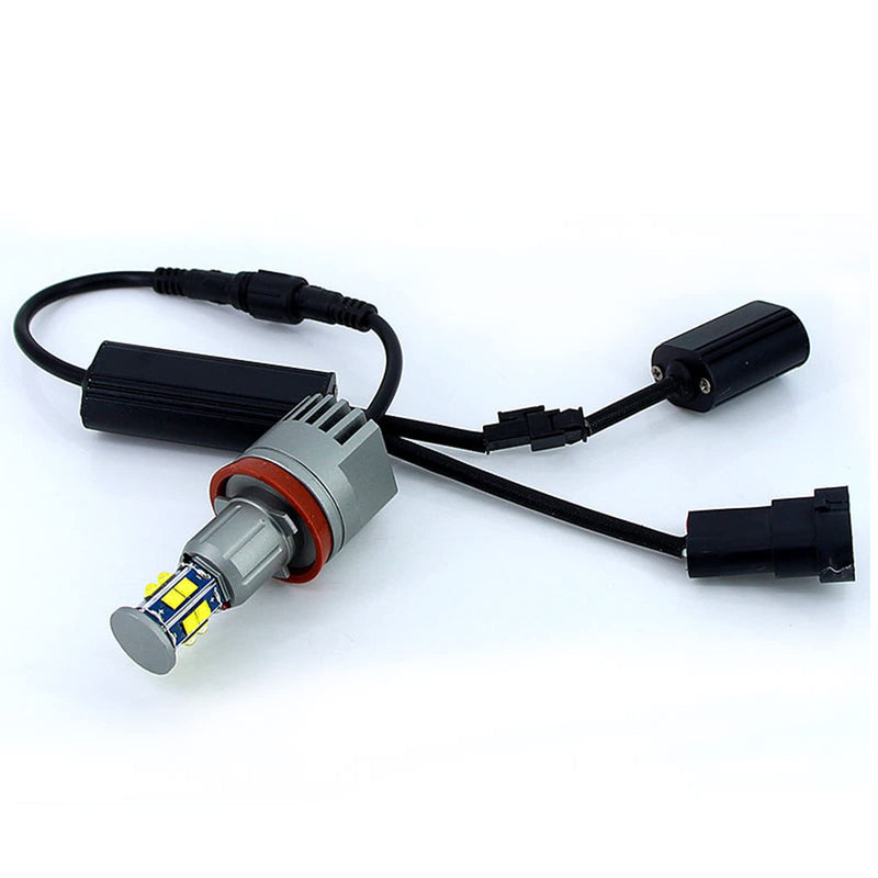 H8 LED Angel Eyes Halo Bulb Light Compatible for BMW E90 E92 E70 E71 E82 E89 M6 1 3 5 Series X5 X6 Z4, 6000K Xenon 120W White Lamps Marker Lights H8-12SMD