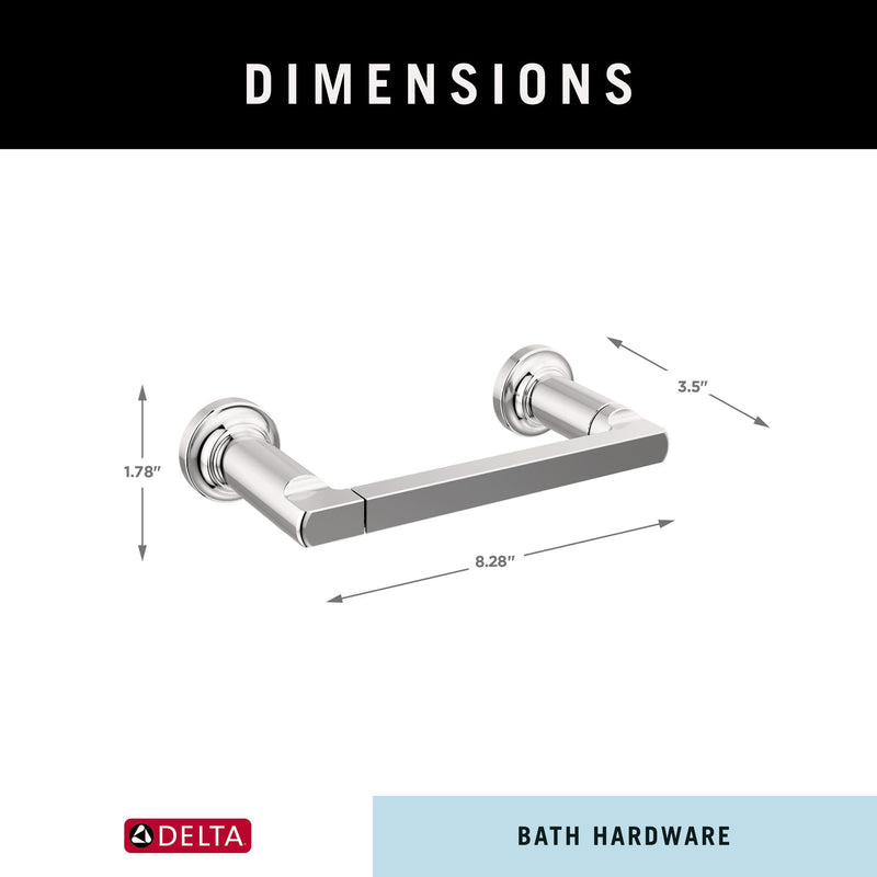 Delta Tetra (1-Pack) Toilet Paper Holder Polished Chrome Tissue Roll Holder for Bathroom Organization and Storage Pivoting Toilet Tissue Holder Wall Bathroom Accessories 78955