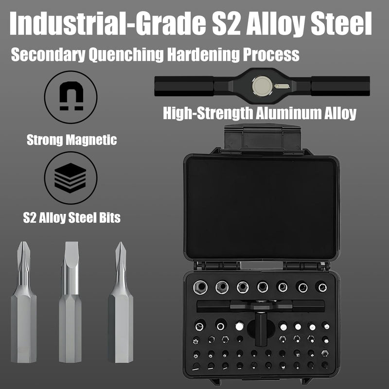 42 in 1 magnetic screwdriver set,Multi Bit Ratcheting screwdriver bit set with detachable handle,socket wrench,portable precision screwdriver set for DIY,PC,Electronics,Car & Bicycle Repair 42 In 1 Bits and socket Set