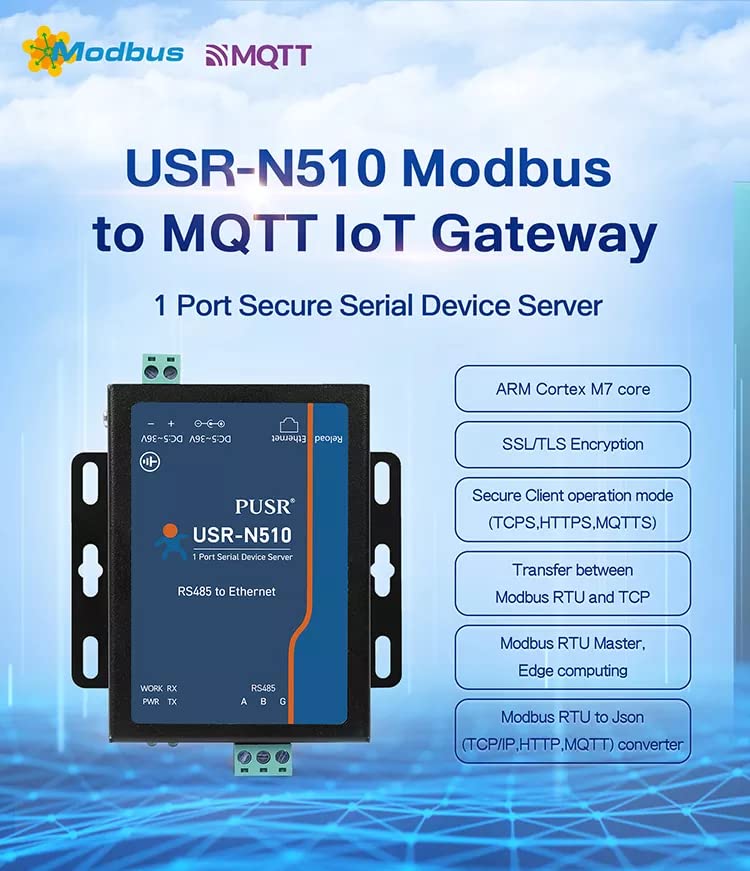 USR-N510-H7-4 RS485 Port Modbus to MQTT IoT Gateway Ethernet Device Servers X 1 Set