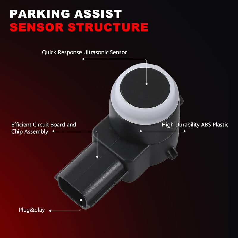Backup Reverse Parking Assist Sensor Compatible with Chevy Avalanche Silverado Suburban,GMC Sierra Yukon,Buick Lucerne Enclave 25961317 25962147,4 PCS Reverse Rear Backup Bumper Parking Sensors