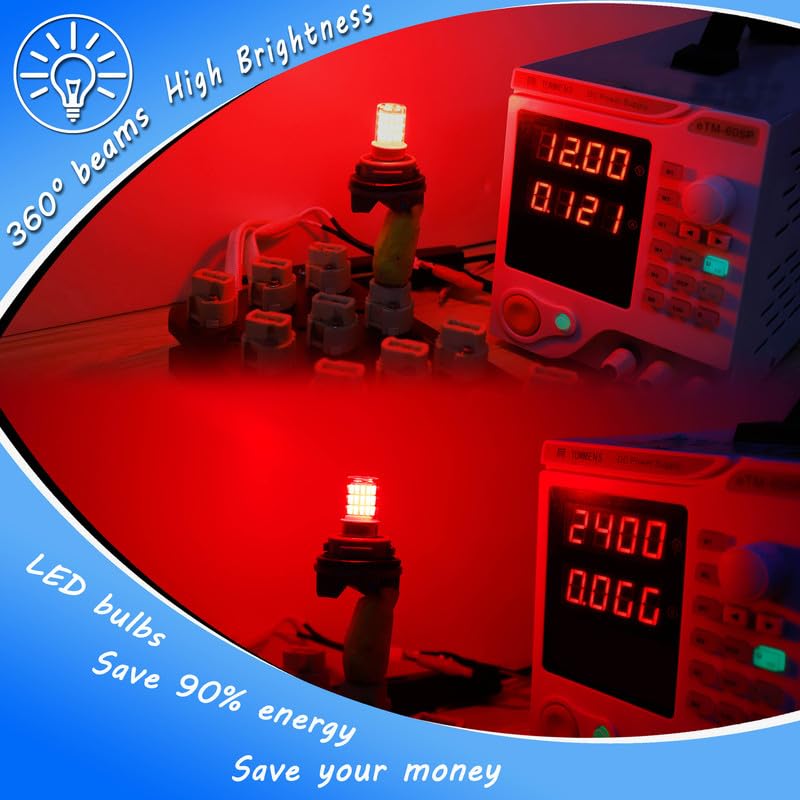 1156 1141 1003 7506 BA15S LED Bulbs Brilliant Red, LED Replacement for 12 Volt RV Tail Brake Lights Camper Trailer Boat Trunk Interior Lights, DC Bayonet Single Contact Base,AC10-24V DC10-30volt,3Pack 1156 Brilliant Red