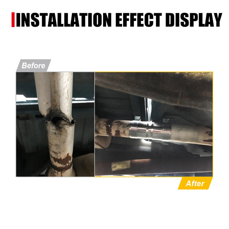 2.5 to 3 Inch Exhaust Adapter, 2.5" ID to 3" ID Exhaust Reducer Connector Pipe with Clamp 2.5" - 3" (6.3" OL)