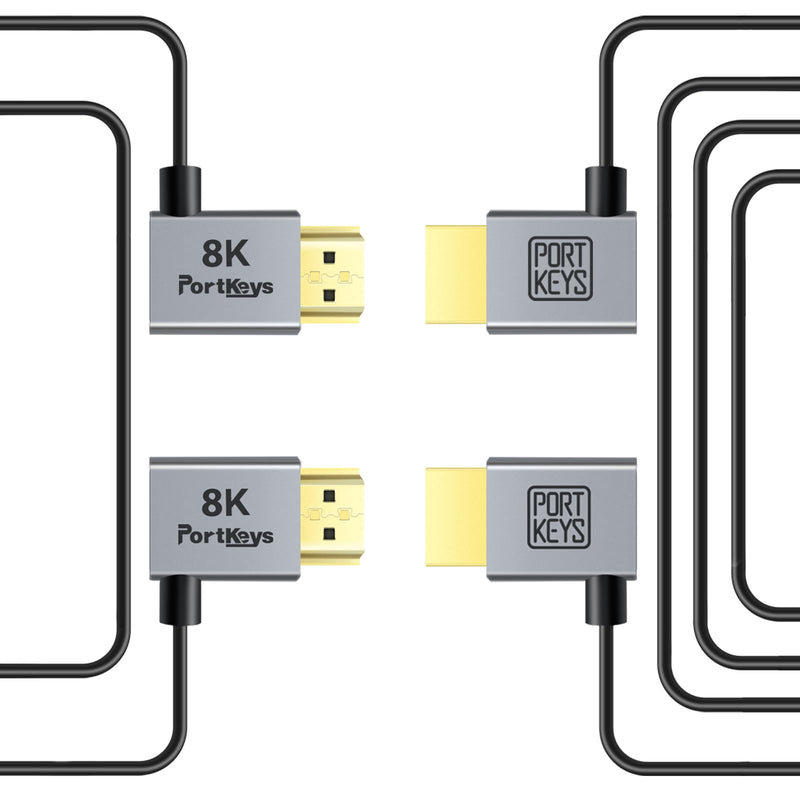 Portkeys 8K Ultra Thin HDMI Cable 2.5mm Diameter, A Slim Soft Cable 48Gbps Ultra High Speed HDMI 2.1 Cord 8K@60Hz, 4K@120Hz for Monitor, PS5, Xbox, PC, HDTV (A to A, 1m+30cm) A to A