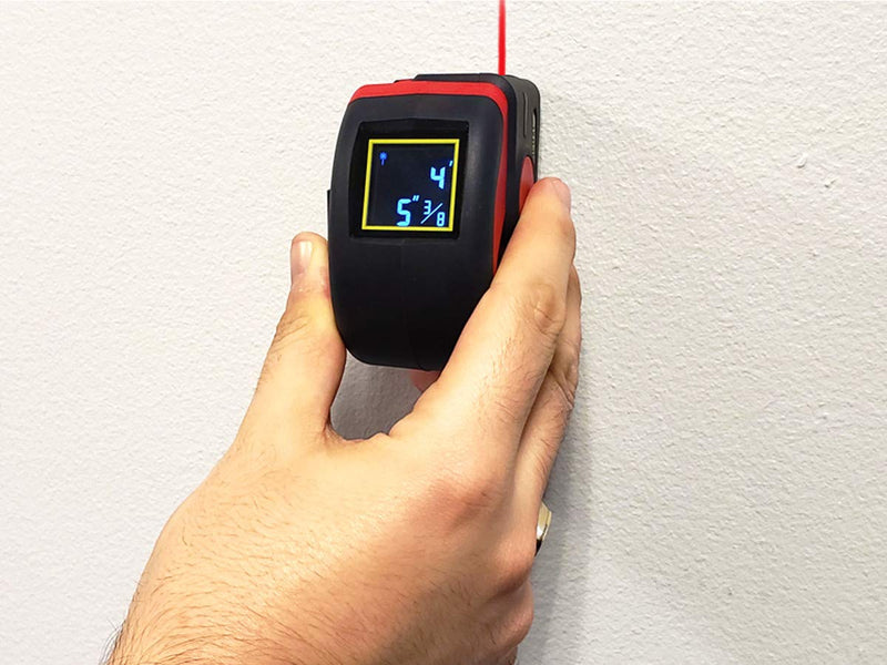 General Tools LTM2X Laser Tape Measure 2-in-1, 65 Ft Laser Measure and 16 Ft Tape Measure with Large, Easy Read Backlit Digital Display, Red (LTM2X-RD-Q)