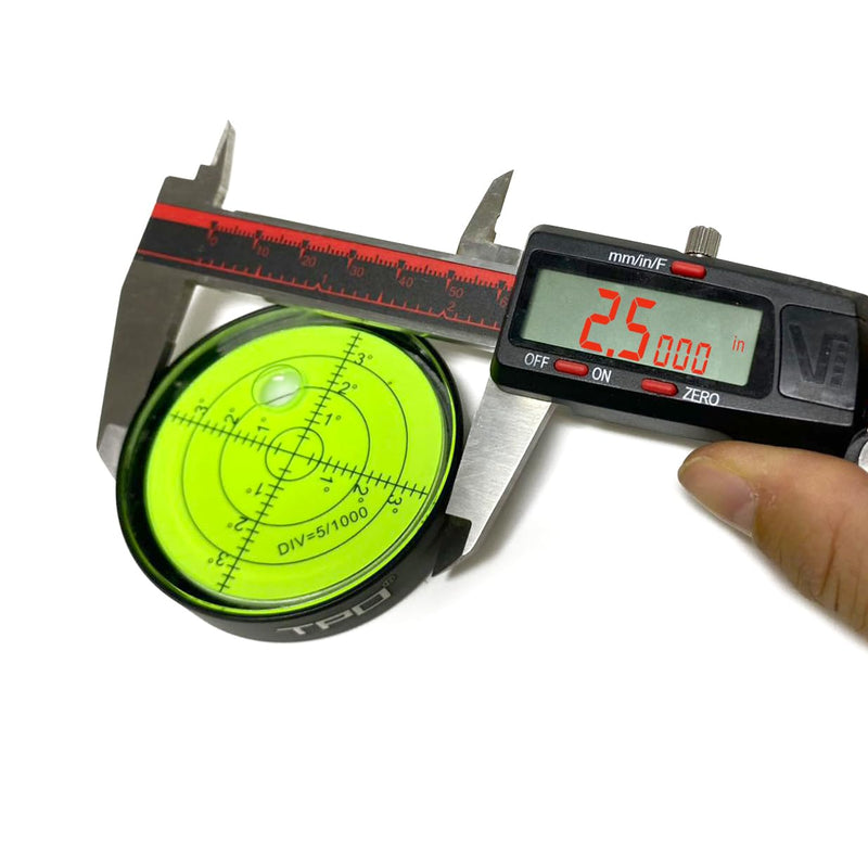 2.5"X0.55 Small Bubble Level for RV Level Bullseye Circular Level (Black) Black