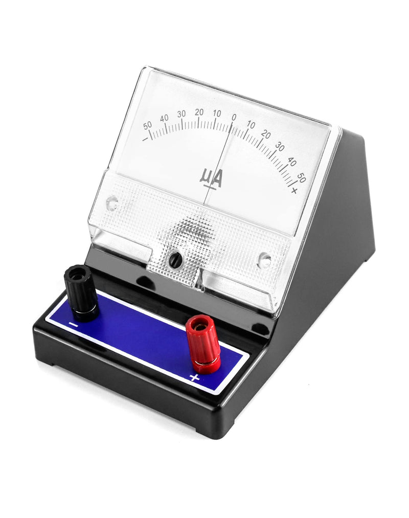 QWORK Galvanometer, Dual Range +/-50-0-50µA, DC Moving Coil Ammeter, 1 Pack