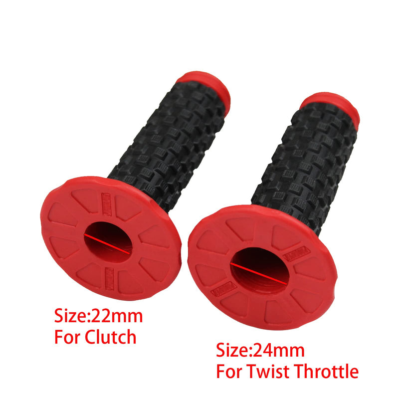 Motorcycle Grips 7/8" Dirt Bike Grips Pillow Top Anti-Slip Advanced Rubber Grips for CR CRF Red
