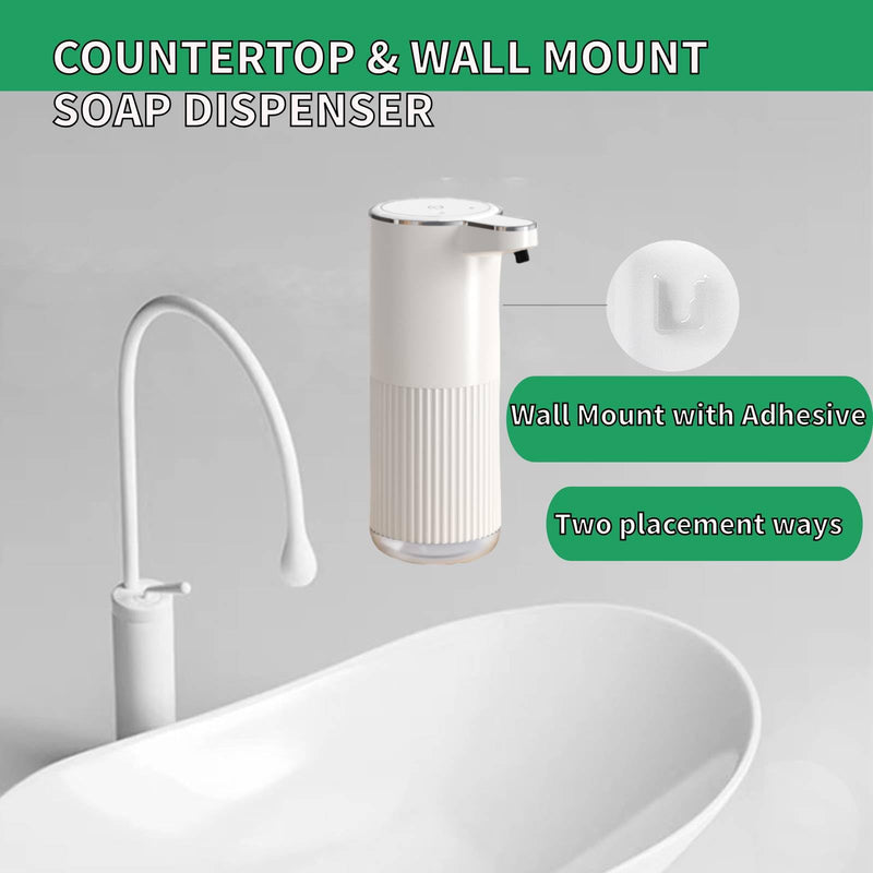 Automatic Liquid Soap Dispenser, Touchless Soap Dispenser Bathroom,Upgrade Hand & Dish Electric Dispenser Adjustable Waterproof Wall Mount Kitchen Auto Soap Pump for Thin and Thick Liquid White