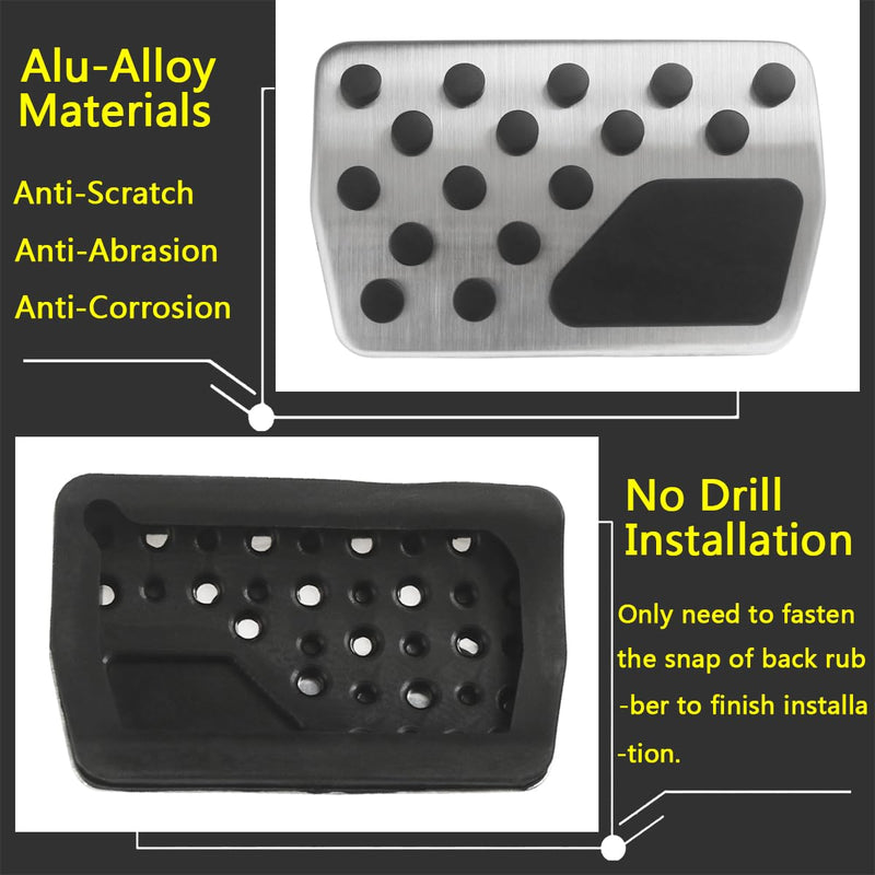 Foot Accelerator Gas Brake Pedal Cover Compatible for Jeep Grand Cherokee WK2 2011-2021, Compatible for Dodge Durango 2011-2024 Accessories No Drill Pad Cap Interior Jeep Grand Cherokee Pedal