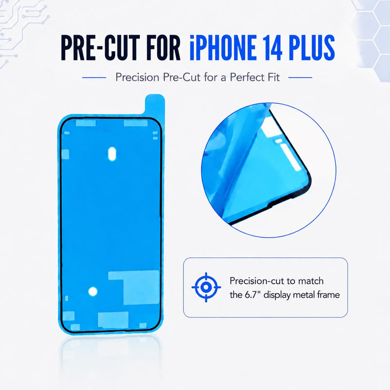 Screen Adhesive Seal Kit Compatible with iPhone 14 Plus, 2-Pack Pre-Cut Display Frame Adhesive for Screen Reassembly, A2632 A2885 A2888 A2887 A2886