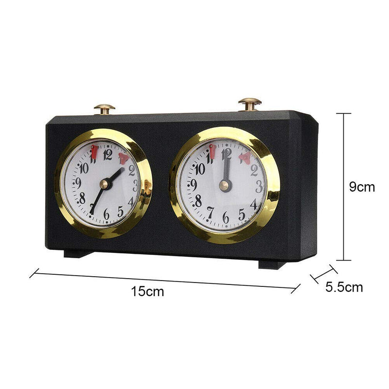 Professional Chess Clock - Analogue Game Timer with I-GO Count Up/Down, International Chess Timer Black