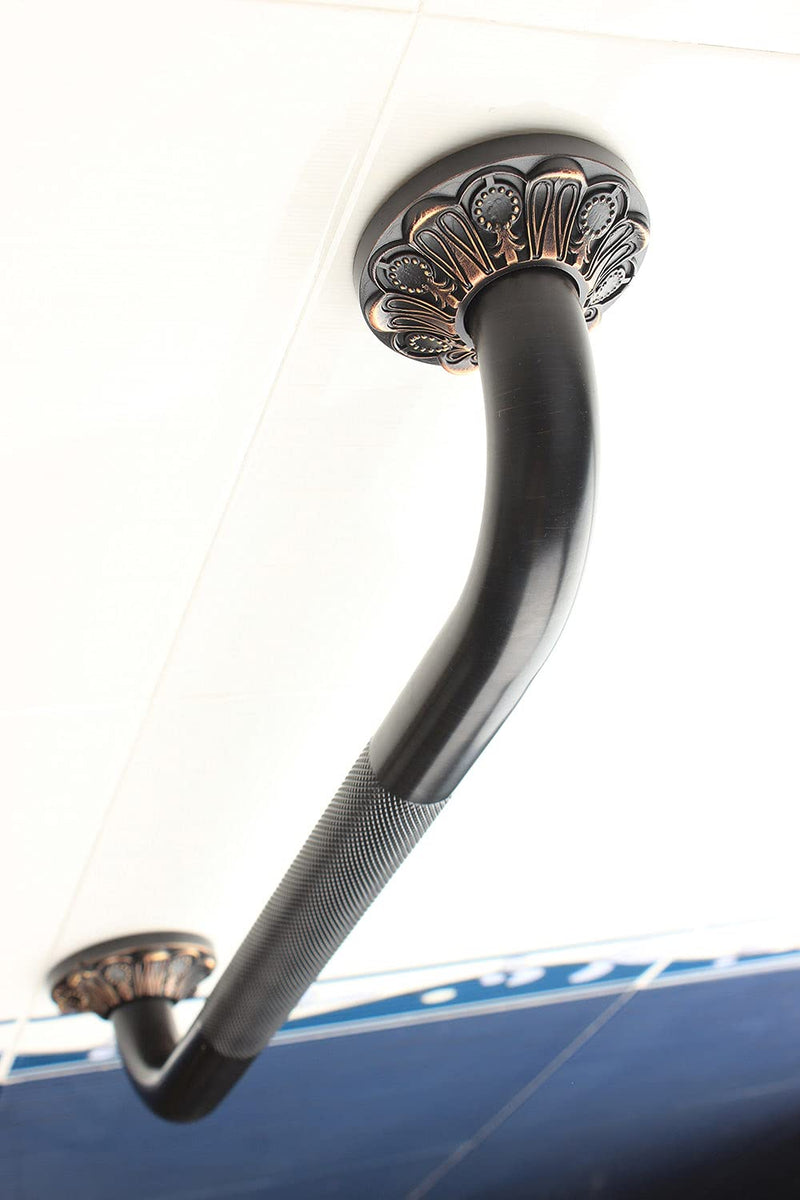12" Bathroom Anti-Slip Grab bar, Bathtub Textured Shower Bar, Home Saftey Armrest, Toilet Hand Rail, Oil Rubber Bronze Finish 12 Inch BL