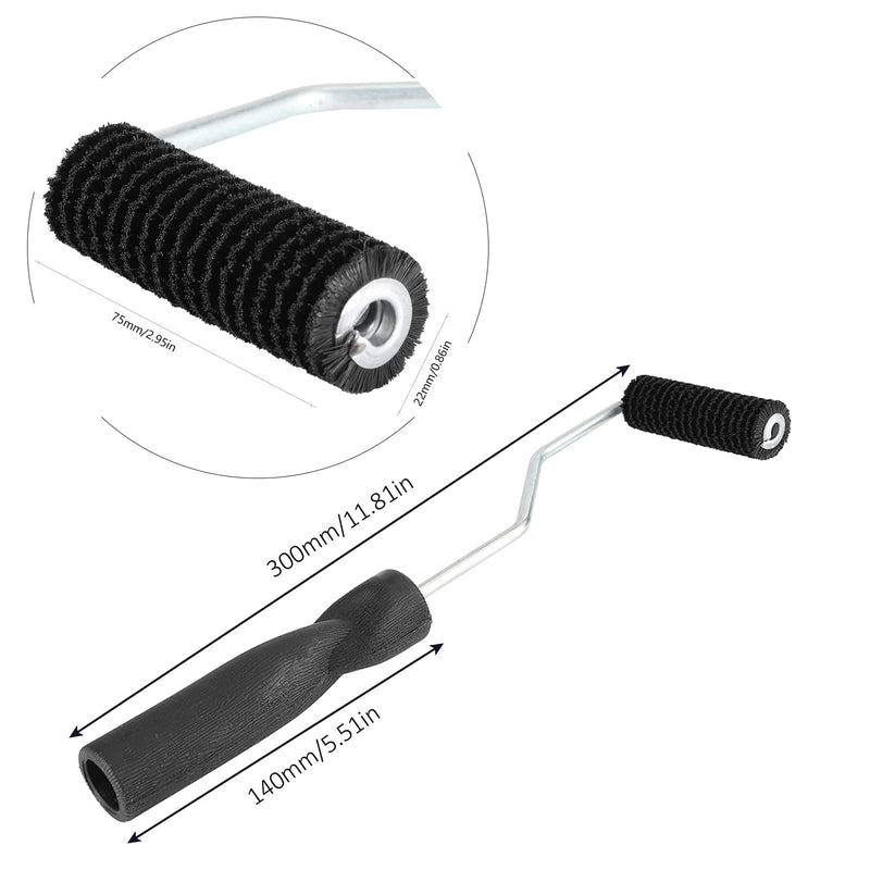 Fiberglass Laminating Roller 22x75mm, Professional Bubble Roller Tool for FRP, Composite, Boat Repair & Tub/Shower Fiberglass Mat Seam with Ergonomic Handle
