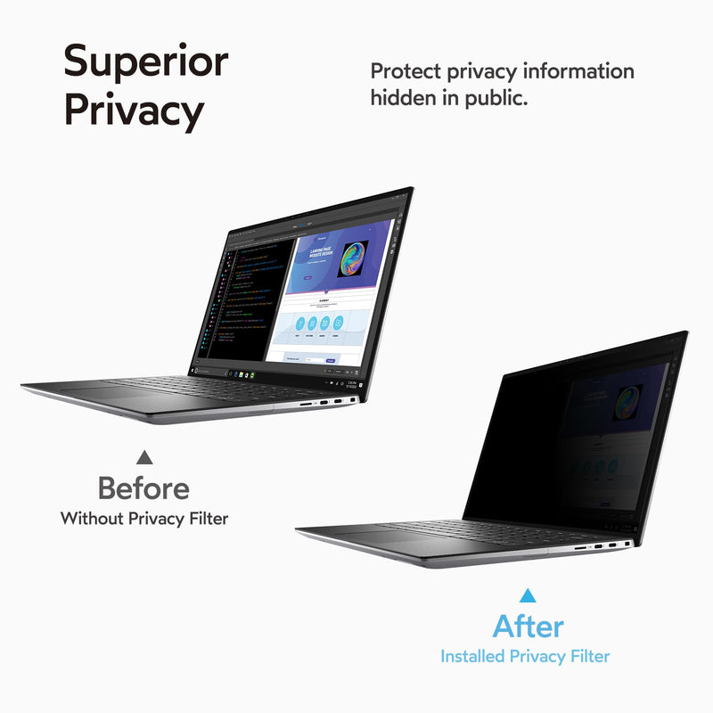 MOBDIK 16 Inch Laptop Privacy Screen Filter for 16:9 Aspect Ratio, Anti-Glare, Anti-Spy, UV Blocking - 2 Pack 16"(16:9)