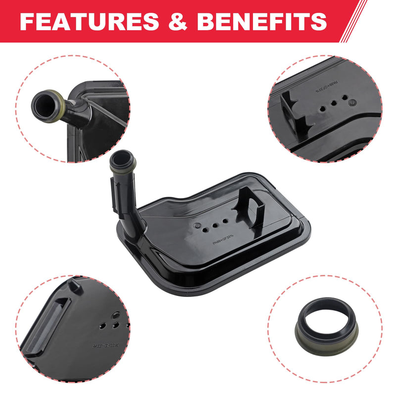 6L80E 6L90E Automatic Transmission Filter Kit Fits for Chevy Express Silverado 1500 2500 3500 Suburban Cadillac Escalade XLR STS SRX GMC Canyon Savana Sierra Yukon Replaces# 24236933 24236517