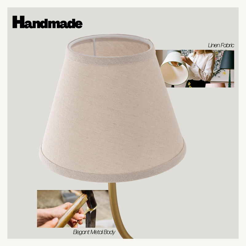 Vintage Fabric Wall Sconce Linen Cloth Shade, E26 Hardwired Indoor 1-Light Wall Mounted Lamp Fixture for Living Room Bedroom Stairs Hallway Linen Fabric