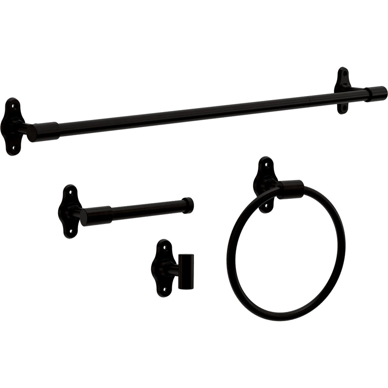 Franklin Brass Calloway (1-Pack) 18'' Towel Rack w/ 6" Extender for Bathroom Matte Black Towel Bar for Bathroom Wall Mounted Towel Holder Rod CLWY26-MB