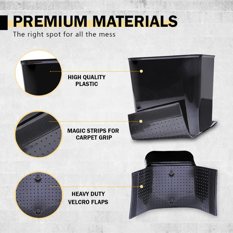Car Garbage Can Premium Car Trash Bin with Stability Flap and Magic Strips Secure Waterproof Interior Organizer Accessories Leakproof Container for Cars 20 Pcs Trash Bags - Black