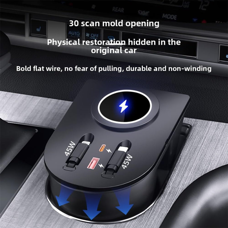 USB Hub Car Wireless Charger Mount for 2021 2022 2023 2024 2025 Toyota Sienna accessories, Mobile phone charger，45W Fast Charging Center Console Dash (Model B)