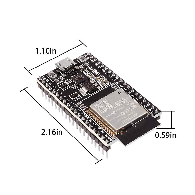 ESP32 DevKitC Core Board ESP32-WROOM-32U WiFi Bluetooth Development Board for Arduino IDE (5pcs WROOM-32D) 5pcs WROOM-32D