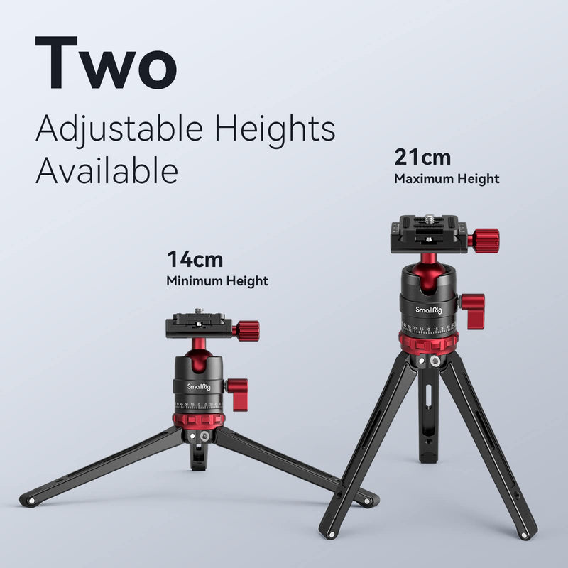 SmallRig Desktop Mini Tripod for Camera/Phone, Aluminum, Load up to 11lbs | Aluminum Alloy, with 360 Degree Ball Head, 1/4'' Quick Shoe Plate for Vlogging DSLR Camera Video, Load up to 11 pounds 2