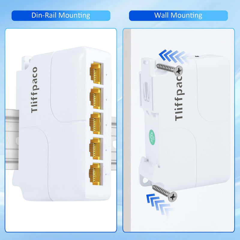 Gigabit PoE Extender/Switch, 5-Port PoE Splitter Repeater, 90W Input with 30-60W Output, 1000Mbps, IEEE 802.3af/at/bt for IP/PTZ Cameras in Security Systems, IP Phones and AP Networks