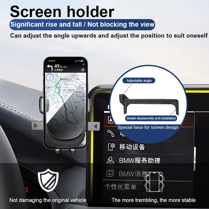 Car Phone Holder for Volkswagen ID.4 Auto Accessories [Only for 2021-2024 VW ID4 12-inch Touchscreen] [Not for 10-in & 12.9-in Touchscreen]，[Auto Lock Hands Free Automobile Cell Phone Mount] 2021-2024 ID.4 12-inch