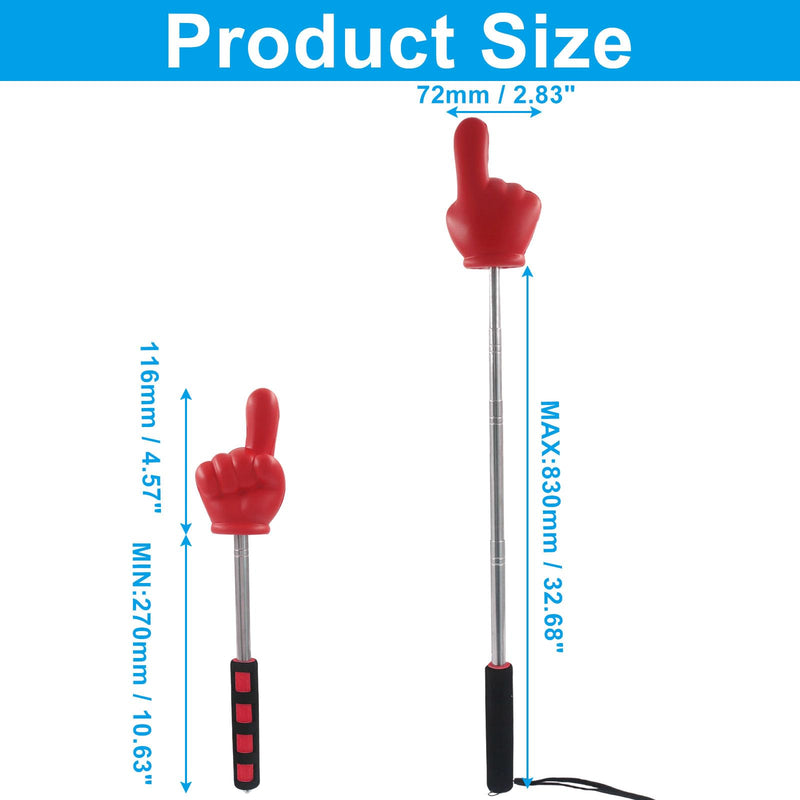 Bonsicoky Big Teacher Pointer Finger 33 Inch, Red, Stainless Steel | Extendable Pointer Stick, For Classroom Teaching Presentations, Soft Grip Handle Red-1pcs