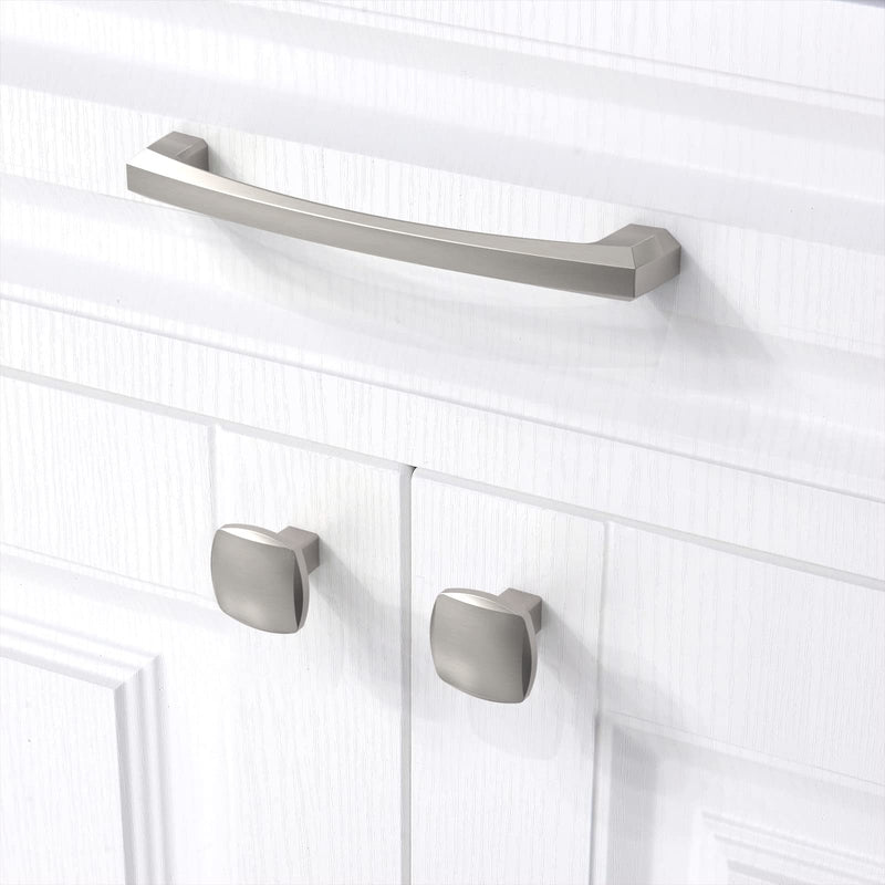 10 Pack Kitchen Cabinet Knob Brushed Satin Nickel Square Dresser Knobs Drawer Knobs Kitchen Cabinet Hardware Knobs for Dresser Drawers 10