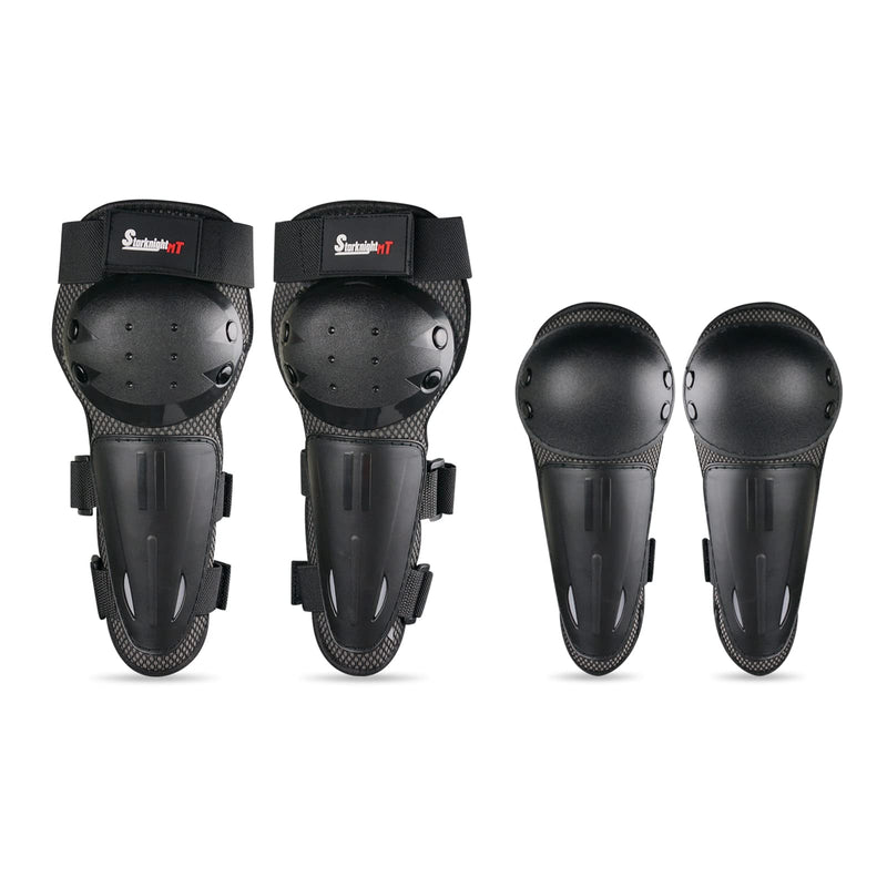 Kids Dirt Bike Elbow Knee Pads StarknightMT Protective Shin Guards Gear Set for Youth Motorcycle Motocross Mountain Biking Skateboard Skiing Skating Black 4pcs