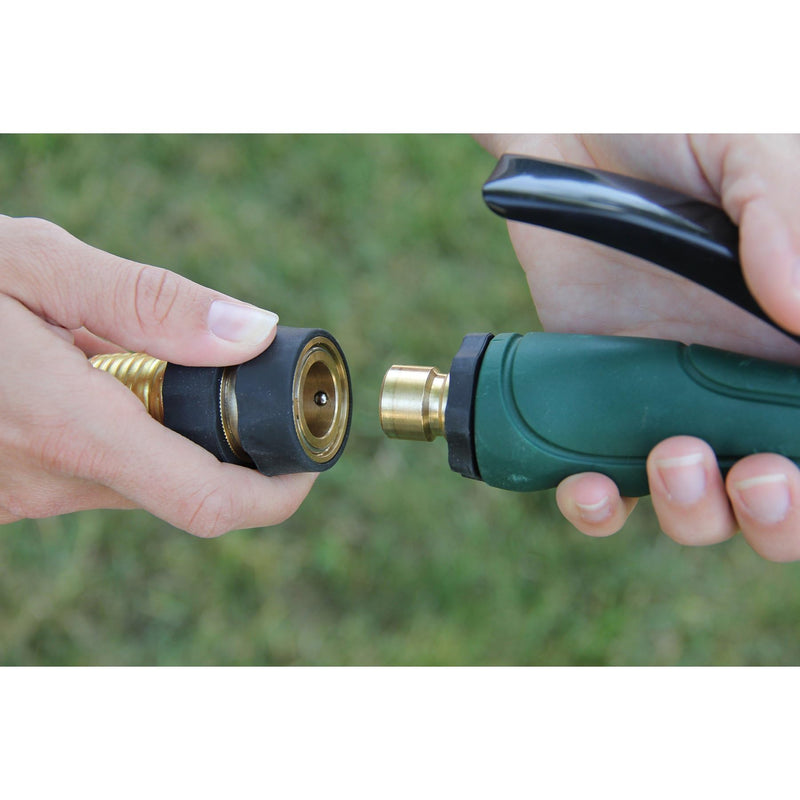 Camco 5/8" Brass and Steel Quick Hose Disconnect - Connect and Disconnect Between Multiple Hose Attachments | Automatic Shut-Off When Disconnected | 1 Female & 3 Male Fittings - 4 Count - (20136)
