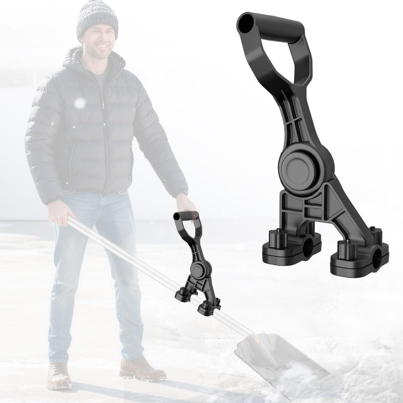 Universal Handle Attachment for Snow Shovel, Goldusk 5-Angle Ergonomic Snow Shovel Handle Replacement, ABS+GF Handle Extension for Snow Shovel, Rake, String Trimmer, Back-Saving Design
