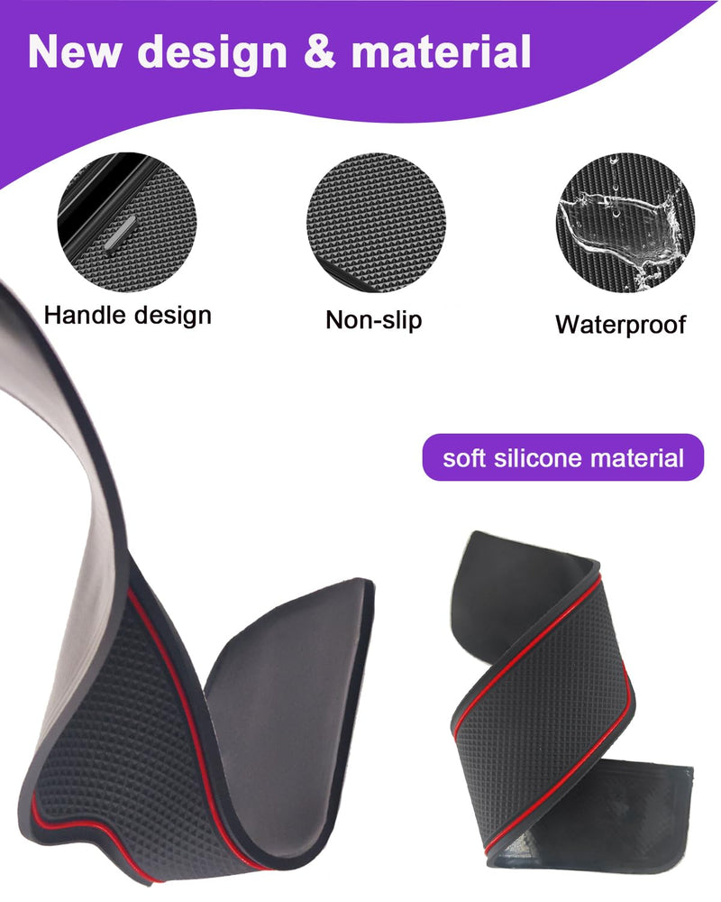 Center Console Insert Mats for Chevy Equinox 2018-2024 13Pcs Black | Silicone Cup Holder Coaster Insert Pads,Waterproof,Soft,Non-slip,for Chevrolet Equinox 2024 2023 2022 2021 for Equinox 2018-2024