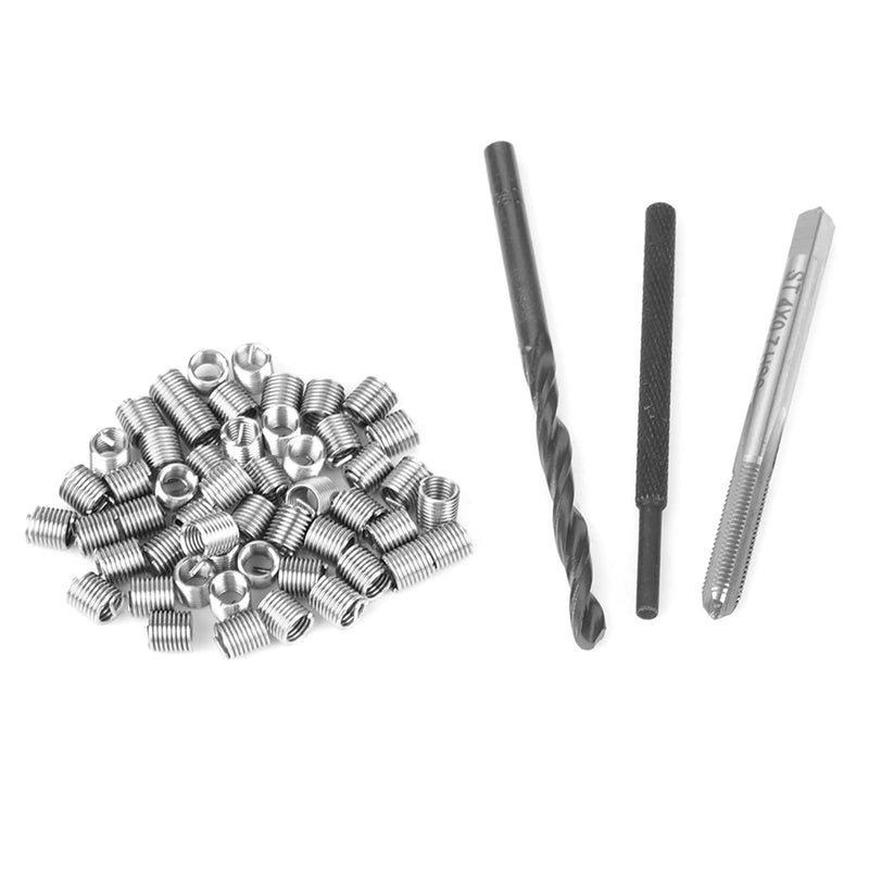 50pcs Thread Repair Kit, M4 x 0.7 Stainless Steel Wire Thread Insert Combination Tool Set for Restoring Damaged Wires in Steel M4 x 2D