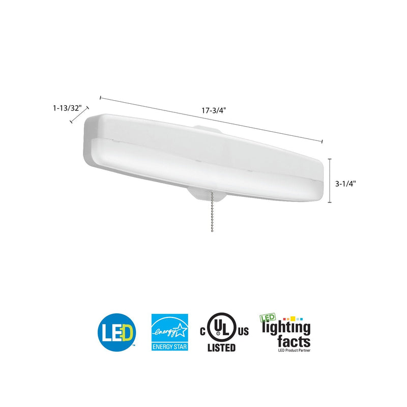 Lithonia Lighting FMMCL 18 840 S1 M4 LED Flush Mount Closet Light with Pull Chain, White, 18" 18 in