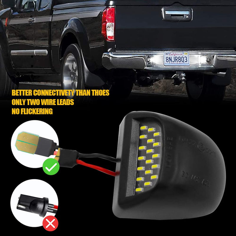 LED License Plate Light Assembly, Replacement for Chevy Silverado 1500 2500 3500 Suburban Tahoe Sierra Yukon XL Escalade Accessories,36pcs White Pack of 2 (6500K+BLACK) 6500K+BLACK