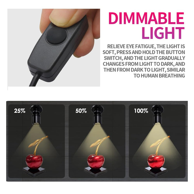 10 Pack Dimmable LED Cabinet Lights, USB 5V Mini Spotlights, Warm White Under Cabinet Lighting Kit for Display Case, Shelf, Counter, Closet, Garage, Wine Bar