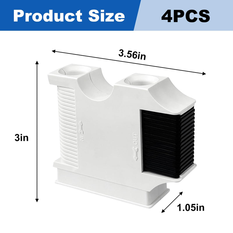 Boat Fender Hanger, Boat Rail and Cleat Fender Clips 4 Pack White, Quick Connect Fender Lines, Bumper Adjuster, Fits 1/4" - 1/2" Fender Lines, Rails up to 1” 4Pcs